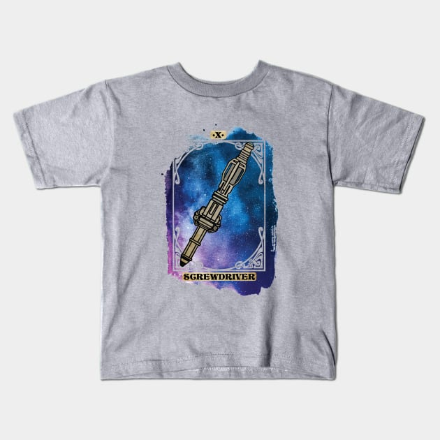 Whovian Tarot: Screwdriver Kids T-Shirt by Perpetual Brunch